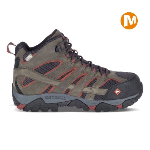 Merrell Moab Vertex Mid Waterproof Comp Toe Sicherheitsschuhe Herren DunkelGrau [DE-RBHMY]